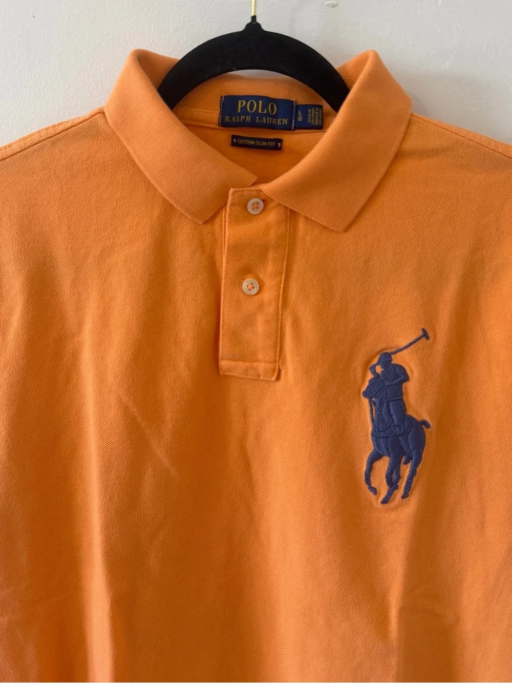 Polo Ralph Lauren - Men’s Big Pony Polo Shirt Custom Slim Fit - Orange, L